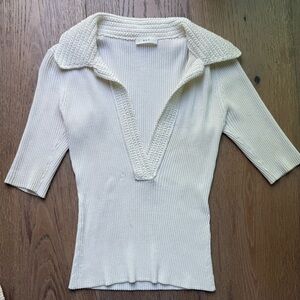 A.P.C. white ribbed top S